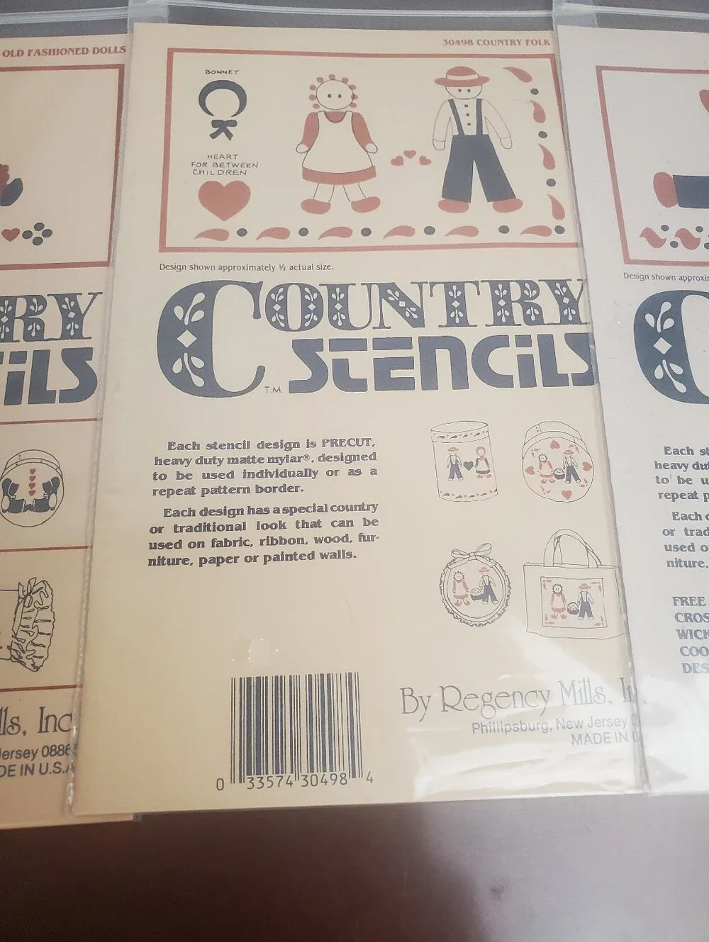 NOS Lot Of 4 Country Stencils By Regency Mills People Couples Country Folk U.S.A